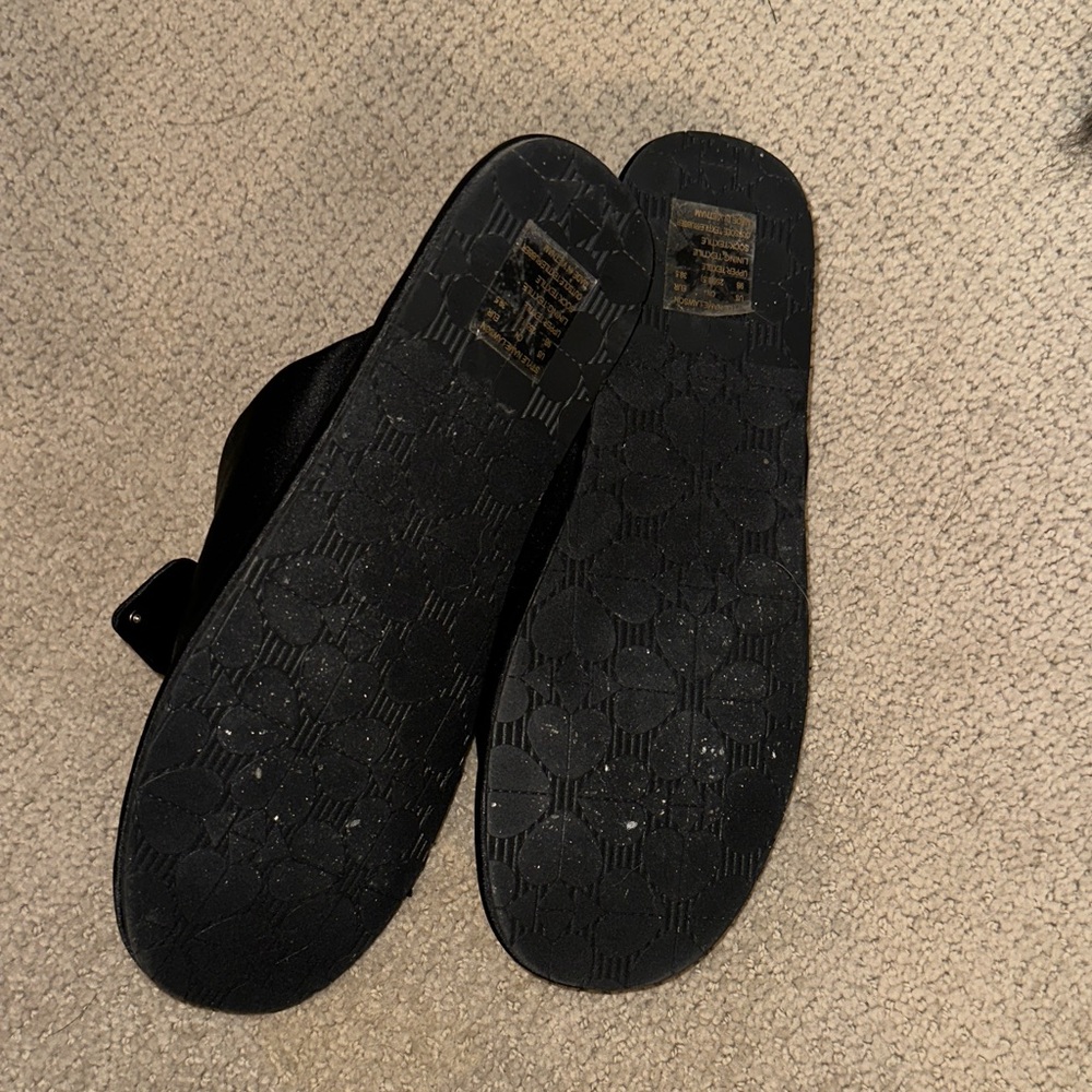 Kate Spade Black Satin Bow Slippers - Picture 6 of 6